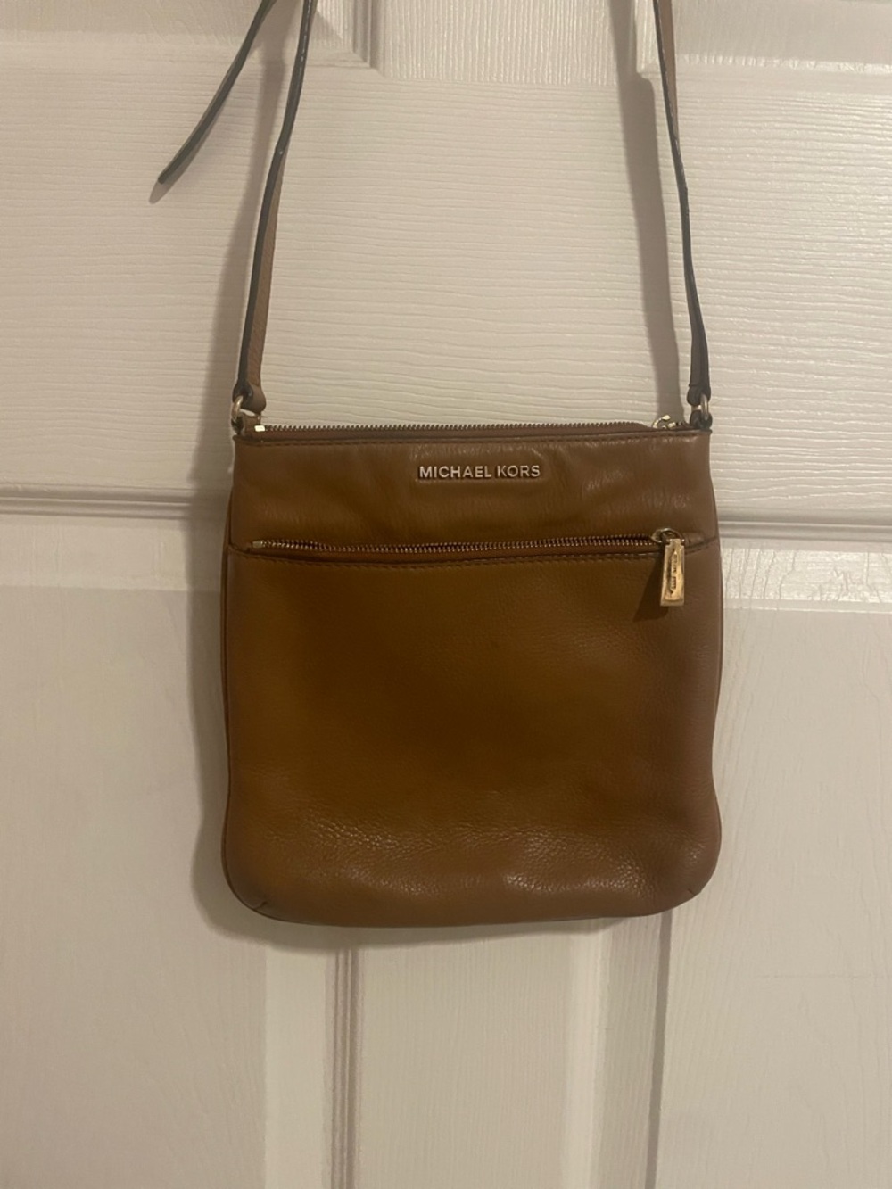 Michael Kors Tan Leather Crossbody with Gold Hardware
